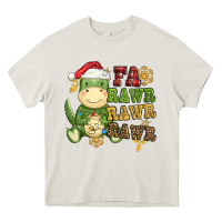 Cream watercolor t rex fa rawr rawr rawr christmas Heavy Core Tee - CowGirlArtShop