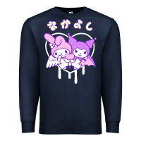 Navy melody and kuromi heart Premium Sweatshirt - artisFamous