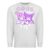 Oatmeal Heather melody and kuromi heart Premium Sweatshirt - artisFamous
