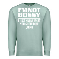 Seafoam I'M NOT BOSSY I JUST KNOW WHAT YOU SHOULD BE DOING FUNNY Premium Sweatshirt - artisFamous