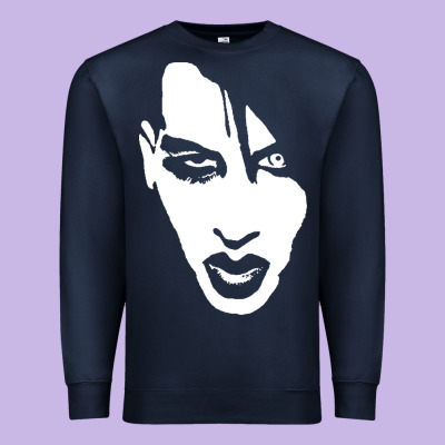 Marilyn Manson Face Premium Sweatshirt Designed By Artisfamous