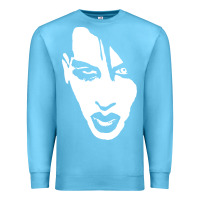 Ocean Blue marilyn manson face Premium Sweatshirt - artisFamous