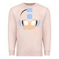 Pale Pink mega man retro video game face Premium Sweatshirt - artisFamous