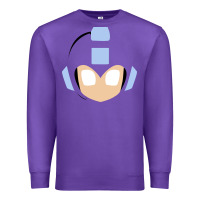 Purple mega man retro video game face Premium Sweatshirt - artisFamous