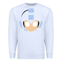 White mega man retro video game face Premium Sweatshirt - artisFamous