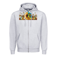 Heather Grey hippie soul leopard sunflower Zipper Hoodie - JahusDesignShop