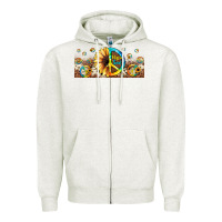 Oatmeal Heather hippie soul leopard sunflower Zipper Hoodie - JahusDesignShop