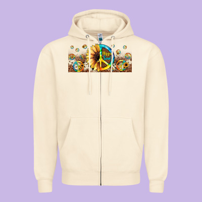 Hippie Soul Leopard Sunflower Zipper Hoodie Designed By Jahusdesignshop