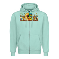 Seafoam hippie soul leopard sunflower Zipper Hoodie - JahusDesignShop