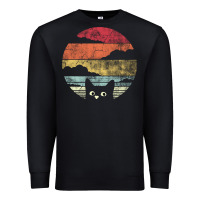 Black cat retro vintage style Premium Sweatshirt - artisFamous