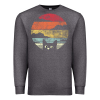 Charcoal Heather cat retro vintage style Premium Sweatshirt - artisFamous