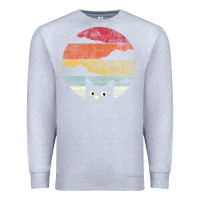 Heather Grey cat retro vintage style Premium Sweatshirt - artisFamous