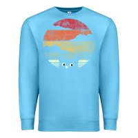 Ocean Blue cat retro vintage style Premium Sweatshirt - artisFamous