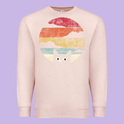 Cat Retro Vintage Style Premium Sweatshirt Designed By Artisfamous