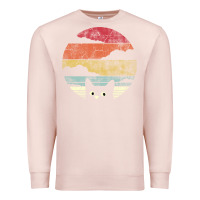 Pale Pink cat retro vintage style Premium Sweatshirt - artisFamous