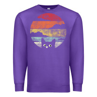Purple cat retro vintage style Premium Sweatshirt - artisFamous