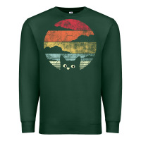 Sports Green cat retro vintage style Premium Sweatshirt - artisFamous