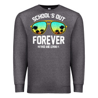 Charcoal Heather school out forever retired teacher retro summer Premium Sweatshirt - artisFamous