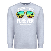 Heather Grey school out forever retired teacher retro summer Premium Sweatshirt - artisFamous