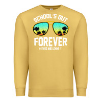 Antique Gold school out forever retired teacher retro summer Premium Sweatshirt - artisFamous