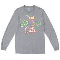 Heather Grey T am SNOW CUTE Long Sleeve Tee - CowhideDigitalArt