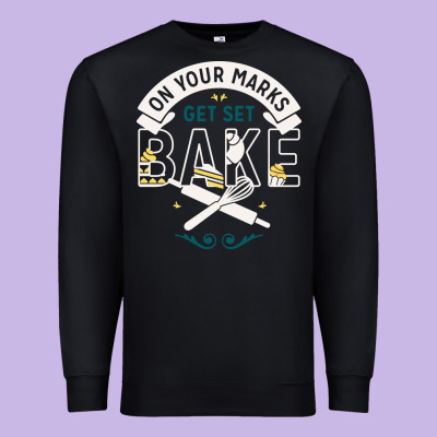 On Your Marks Get Set Bake Premium Sweatshirt Designed By Artisfamous