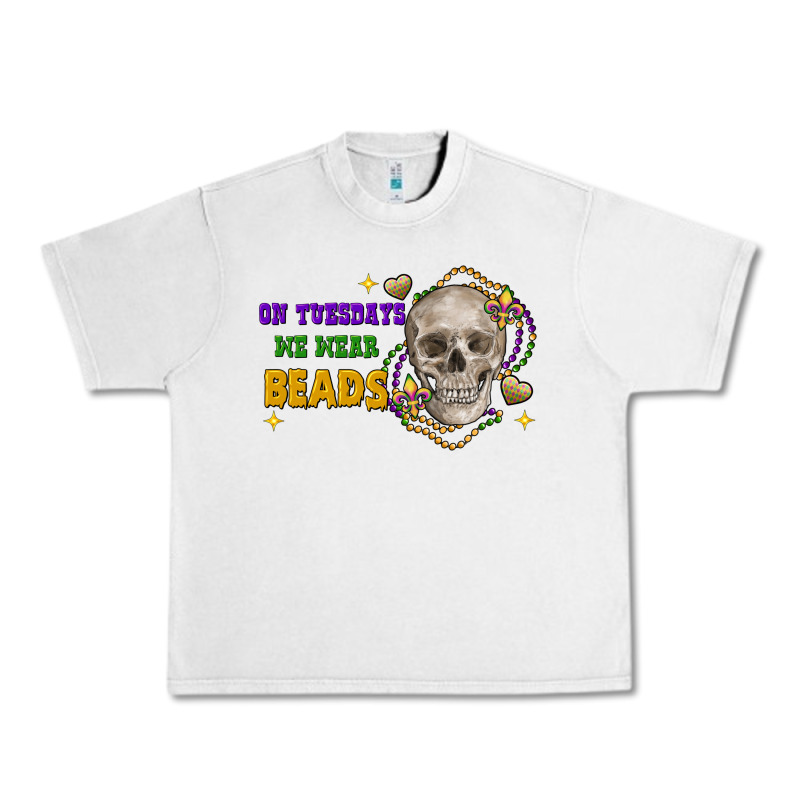 On Tuesdays We Wear Beads Skull Urban Heavy Tee by FaDigitalArtStudio | Teevron