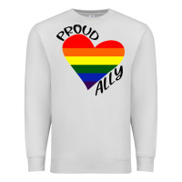 Dove Grey proud ally lgbt heart gay pride month Premium Sweatshirt - artisFamous