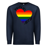 Navy proud ally lgbt heart gay pride month Premium Sweatshirt - artisFamous