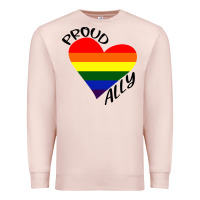 Pale Pink proud ally lgbt heart gay pride month Premium Sweatshirt - artisFamous