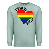 Seafoam proud ally lgbt heart gay pride month Premium Sweatshirt - artisFamous