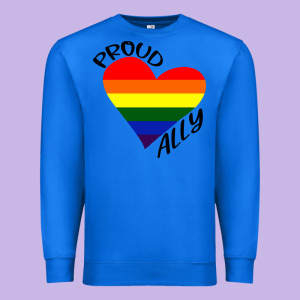 Proud Ally Lgbt Heart Gay Pride Month Premium Sweatshirt Designed By Artisfamous