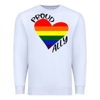 White proud ally lgbt heart gay pride month Premium Sweatshirt - artisFamous
