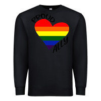 Black proud ally lgbt heart gay pride month Premium Sweatshirt - artisFamous