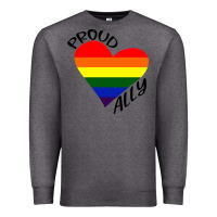 Charcoal Heather proud ally lgbt heart gay pride month Premium Sweatshirt - artisFamous