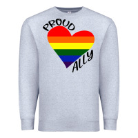 Heather Grey proud ally lgbt heart gay pride month Premium Sweatshirt - artisFamous