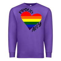 Purple proud ally lgbt heart gay pride month Premium Sweatshirt - artisFamous