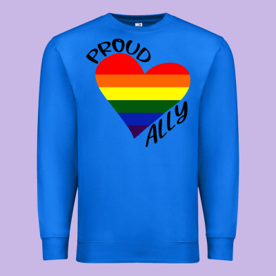 Proud Ally Lgbt Heart Gay Pride Month Premium Sweatshirt Designed By Artisfamous