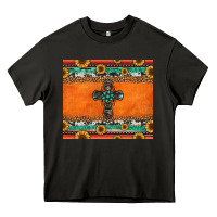 Asphalt sunflowers cross aztec pattern Heavy Core Tee - Jasminsmagicworld