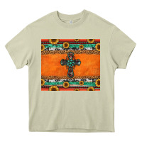 Mossy sunflowers cross aztec pattern Heavy Core Tee - Jasminsmagicworld