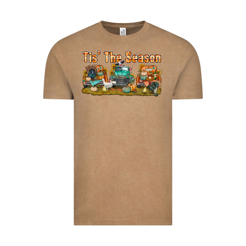 Thanksgiving Tis' The Season With Trucks Bbs Vintage Tee by BundleAndBundleShop | Teevron