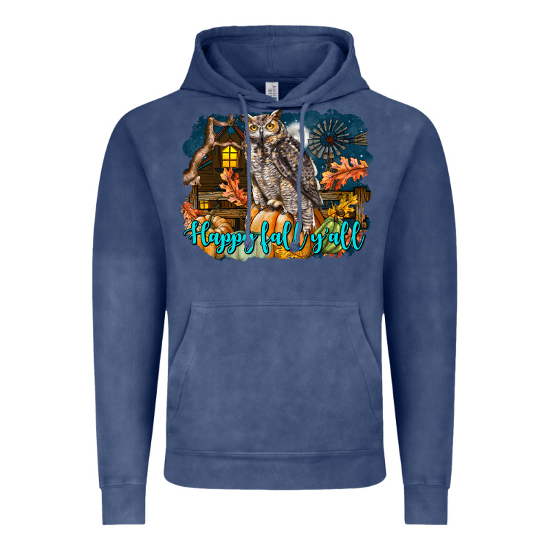 Happy Fall Y'all Owl Vintage Hoodie by LillyAllenDesigns | Teevron