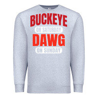 Heather Grey buckeye on saturday Premium Sweatshirt - artisFamous