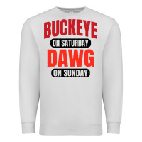 Dove Grey buckeye on saturday Premium Sweatshirt - artisFamous