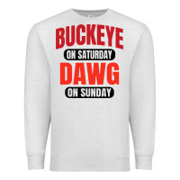 Oatmeal Heather buckeye on saturday Premium Sweatshirt - artisFamous