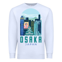 White Osaka Japan Premium Sweatshirt - artisFamous