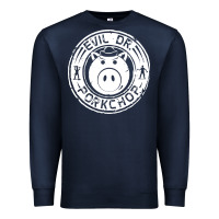 Navy evil dr porkchop Premium Sweatshirt - artisFamous