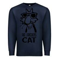 Navy fat freddys cat Premium Sweatshirt - artisFamous