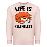 Pale Pink crab life is relentless Premium Sweatshirt - artisFamous