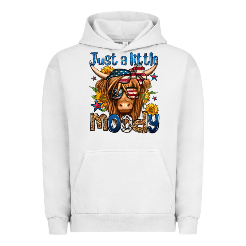 Just A Little Moody 4th Of July Long Haired Cow Urban Hoodie by Jasminsmagicworld | Teevron